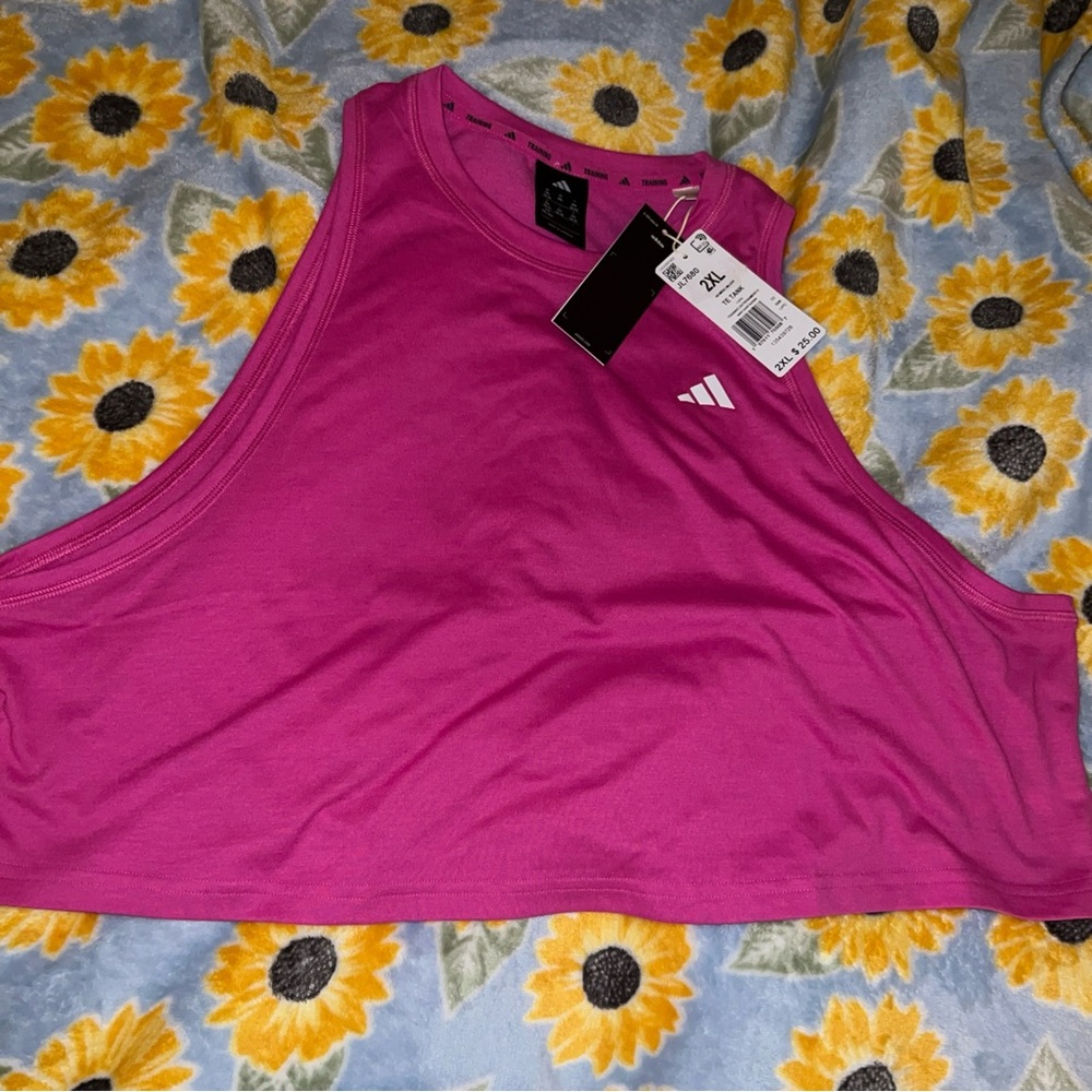 Adidas Women's Vibrant hot Pink Tank training Top 2 XL. NEW